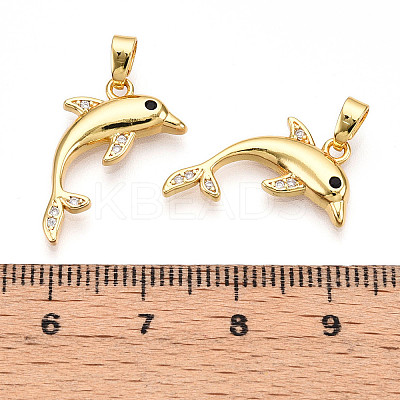 Brass Micro Pave Cubic Zirconia Pendants KK-N257-10G-1