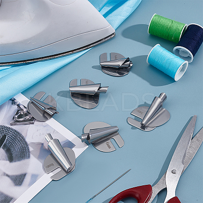 6Pcs 6 Style Stainless Iron Sewing Rolled Hemmer Foot FIND-GA0003-55-1