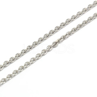 Tarnish Resistant Fashionable 304 Stainless Steel Cable Chain Necklace Making STAS-A028-N081P-1