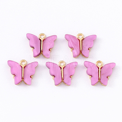 Alloy Acrylic Pendants ENAM-R136-01E-1