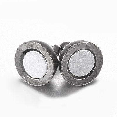 Round Brass Magnetic Clasps with Loops MC019-B-1