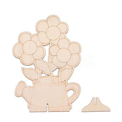 DIY Unfinished Wood Flowers in Jar Cutout WOOD-P017-01-1