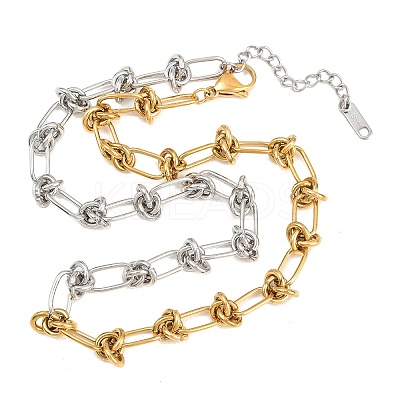 11MM Two Tone 304 Stainless Steel Oval Link Chain Necklaces for Men Women NJEW-A070-01GP-1