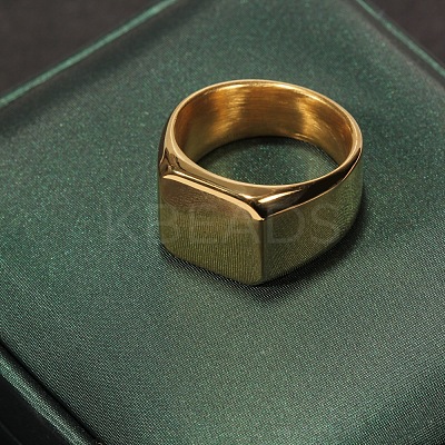 Square 304 Stainless Steel Finger Rings WGB1DFB-29-1