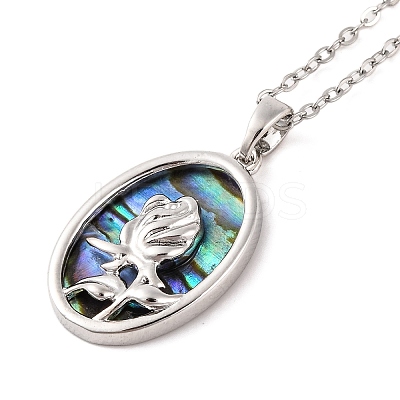 201 Stainless Steel Pendants Necklace for Women LS-NJEW-B110-02P-1