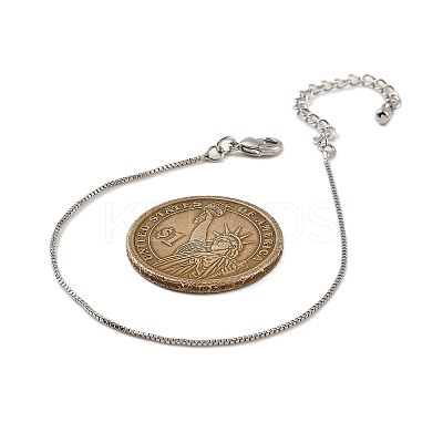 Rack Plating Brass Box Chain Bracelets for Women BJEW-G735-02P-1