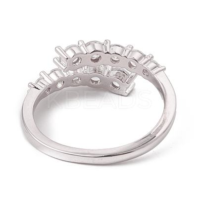 Clear Cubic Zirconia Open Cuff Ring RJEW-F124-04P-1