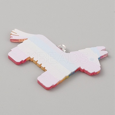 Carnival Themed Opaque Printed Acrylic Pendants SACR-WH0008-015E-1