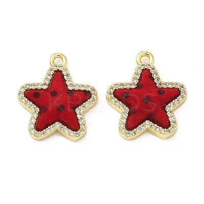 Brass Micro Pave Cubic Zirconia Pendants KK-C158-03B-G-1