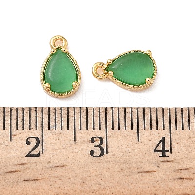 Brass Crushed Ice Cut Cubic Zirconia Pendants KK-D024-26D-G-1
