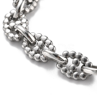 304 Stainless Steel Oval Link Chains Bracelets for Men & Women BJEW-D042-47P-1