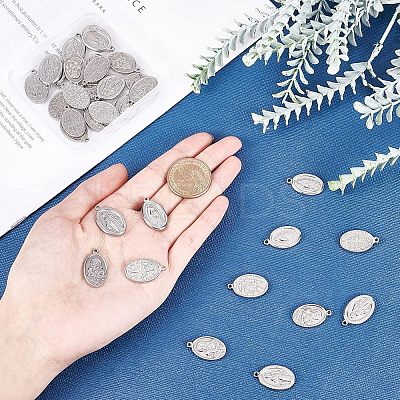36Pcs 3 Style 201 Stainless Steel Pendants STAS-UN0025-58-1