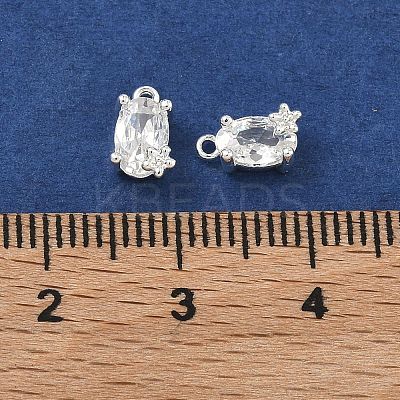 Brass Micro Pave Clear Cubic Zirconia Pendants KK-B172-11S-1