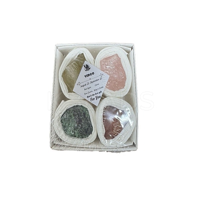 4Pcs 12 Zodiac Signs Series Natural Mixed Gemstone Decorations DJEW-B016-06-1
