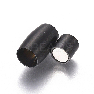 304 Stainless Steel Magnetic Clasps with Glue-in Ends STAS-I120-57B-B-1