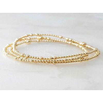 Bohemia Brass Round Beaded Stretch Bracelet Sets TK0566-40-1