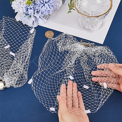 Polyester Mesh Bridal Veils AJEW-WH0470-10A-1