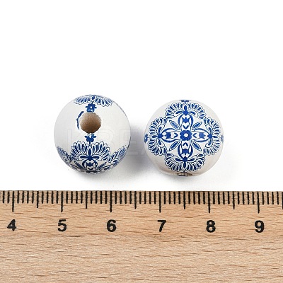 Spray Painted Wood European Beads WOOD-F017-08C-1