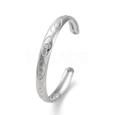 304 Stainless Steel Cuff Bangles for Women BJEW-G729-03P-1