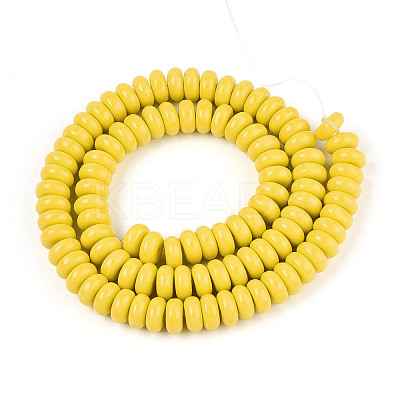 Opaque Spray Painted Glass Beads X-GLAA-ZX008-8mm-18K-1