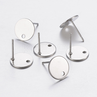 Non-Tarnish 304 Stainless Steel Stud Earring Findings STAS-P198-25-8mm-1