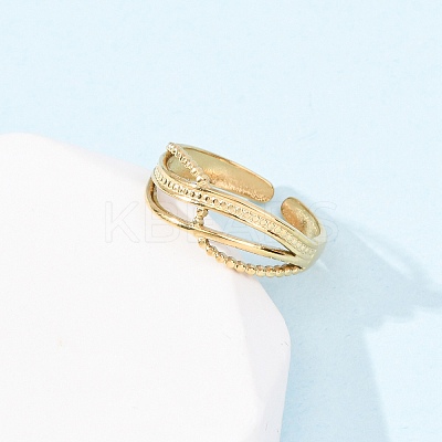 304 Stainless Steel Open Cuff Rings for Women RJEW-K309-19G-1
