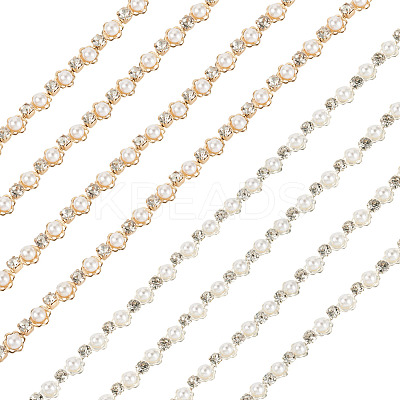 2Pcs 2 Colors Flower Iron Rhinestone Cup Chains FIND-TA0008-01-1