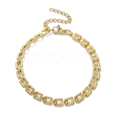 304 Stainless Steel Square Link Chain Bracelets for Women BJEW-F488-21G-02-1