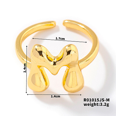 Fashionable Letter Brass Open Cuff for Women UR6840-13-1