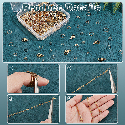 60Pcs 304 Stainless Steel Lobster Claw Clasps DIY-PH0029-14A-1