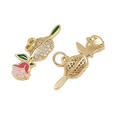 Brass Micro Pave Cubic Zirconia Pendants KK-L241-07G-1