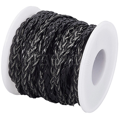 10M Flat Braided Imitation Leather Cords LC-CL0001-04A-1