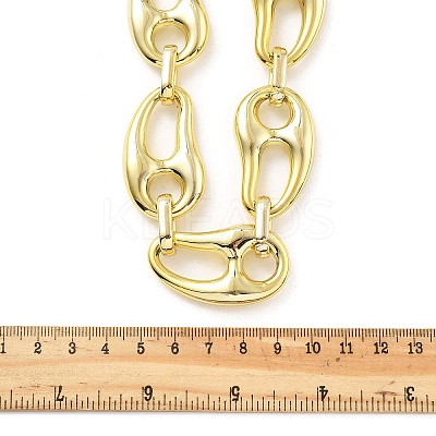 Acrylic Chunky Coffee Bean Link Chain Necklaces LS-NJEW-D313-01C-1