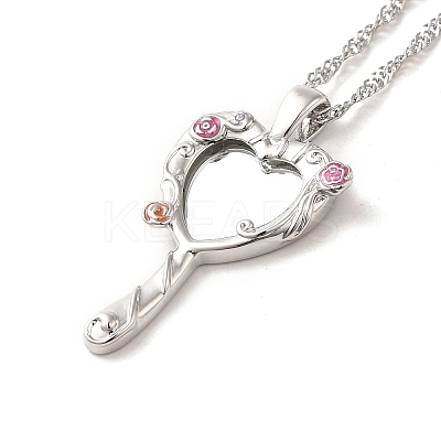 304 Stainless Steel Singapore Chain Necklaces NJEW-A020-01P-1