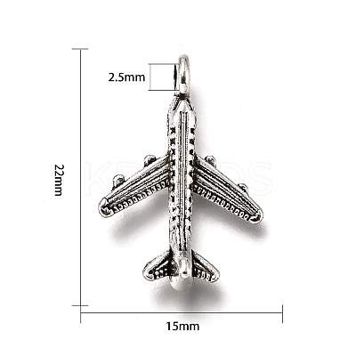 Antique Silver Tibetan Style Passenger Airplane Pendants X-TIBEB-A101638-AS-LF-1
