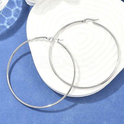 Tarnish Resistant 304 Stainless Steel Big Hoop Earrings X-EJEW-F105-01P-1
