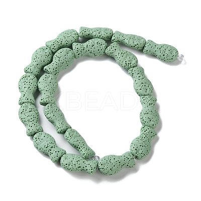 Fish Dyed Natural Lava Rock Beads Strands G-O126-01A-06-1