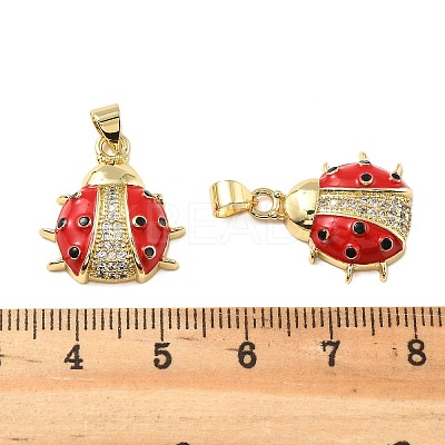 Brass Micro Pave Clear Cubic Zirconia Pendants KK-R229-03G-1
