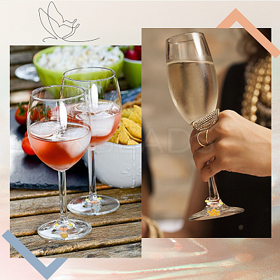Autumn Theme Alloy Enamel with Glass Wine Glass Charms AJEW-SC0002-12-1