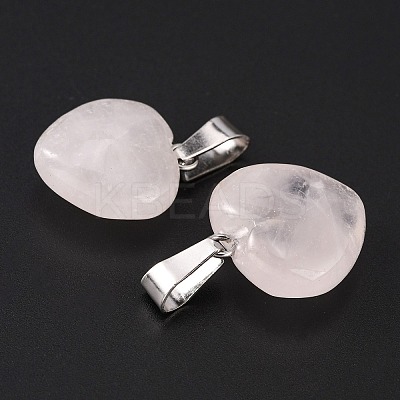 Heart Natural Rose Quartz Pendants LS-X-G-Q371-07-1
