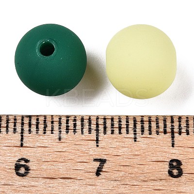 Rubberized Style Imitated Silicone Acrylic Beads MACR-T048-01C-09-1