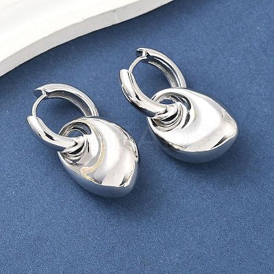 Nuggets Brass Hoop Earrings for Women EJEW-U057-06B-02P-1