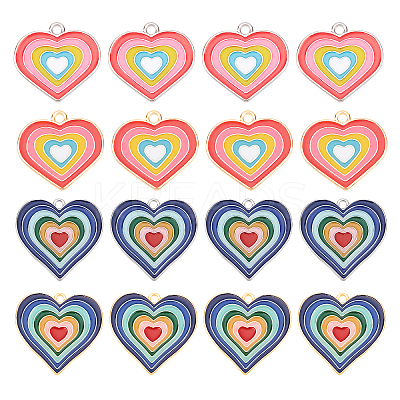 16Pcs 4 Style Rack Plating Alloy Enamel Pendants FIND-FH0003-21-1