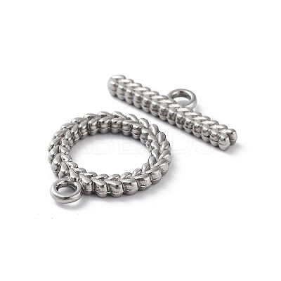 Non-Tarnish 304 Stainless Steel Ring Toggle Clasps STAS-A092-09A-P-1