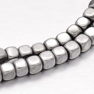Cube Electroplate Non-magnetic Synthetic Hematite Beads Strands X-G-P110-03G-1