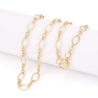 Brass Cable Chains Necklace Making MAK-S072-16B-G-1
