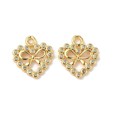 Brass Micro Pave Cubic Zirconia Pendants KK-D373-01B-G-1
