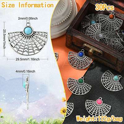 30Pcs Resin Imitation Turquoise Pendants RESI-CJ0003-68-1