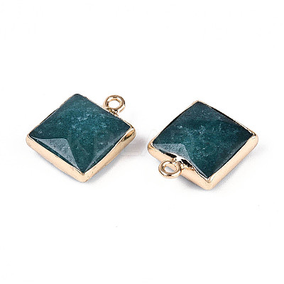 Dyed Natural White Jade Faceted Pendants G-T139-95I-1