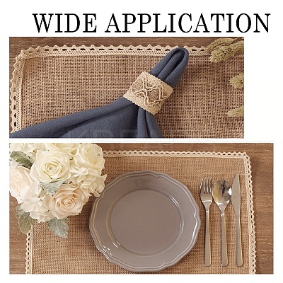Braided Jute and Lace Non-Slip Insulation Pad LS-AJEW-WH0066-01-1
